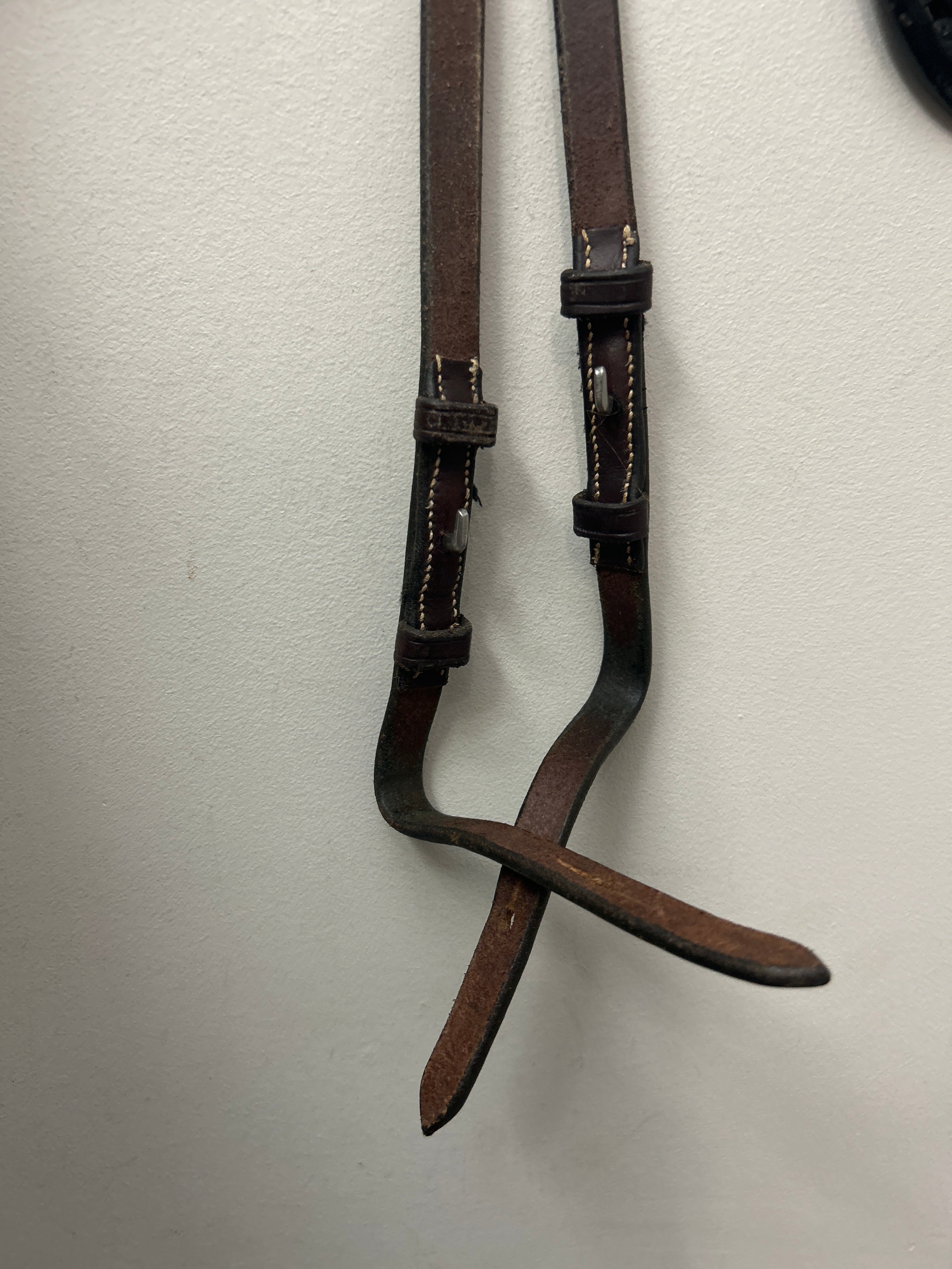 Brown Leather Curb Reins-English Reins-Consignment-Evolution Equestrian Co.