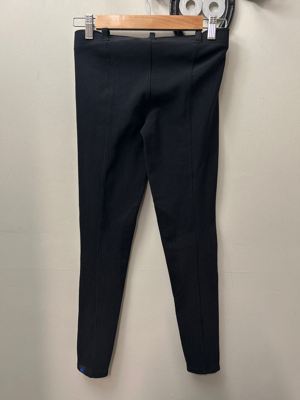 Irideon Ribbed Black Kneepatch Tights Small