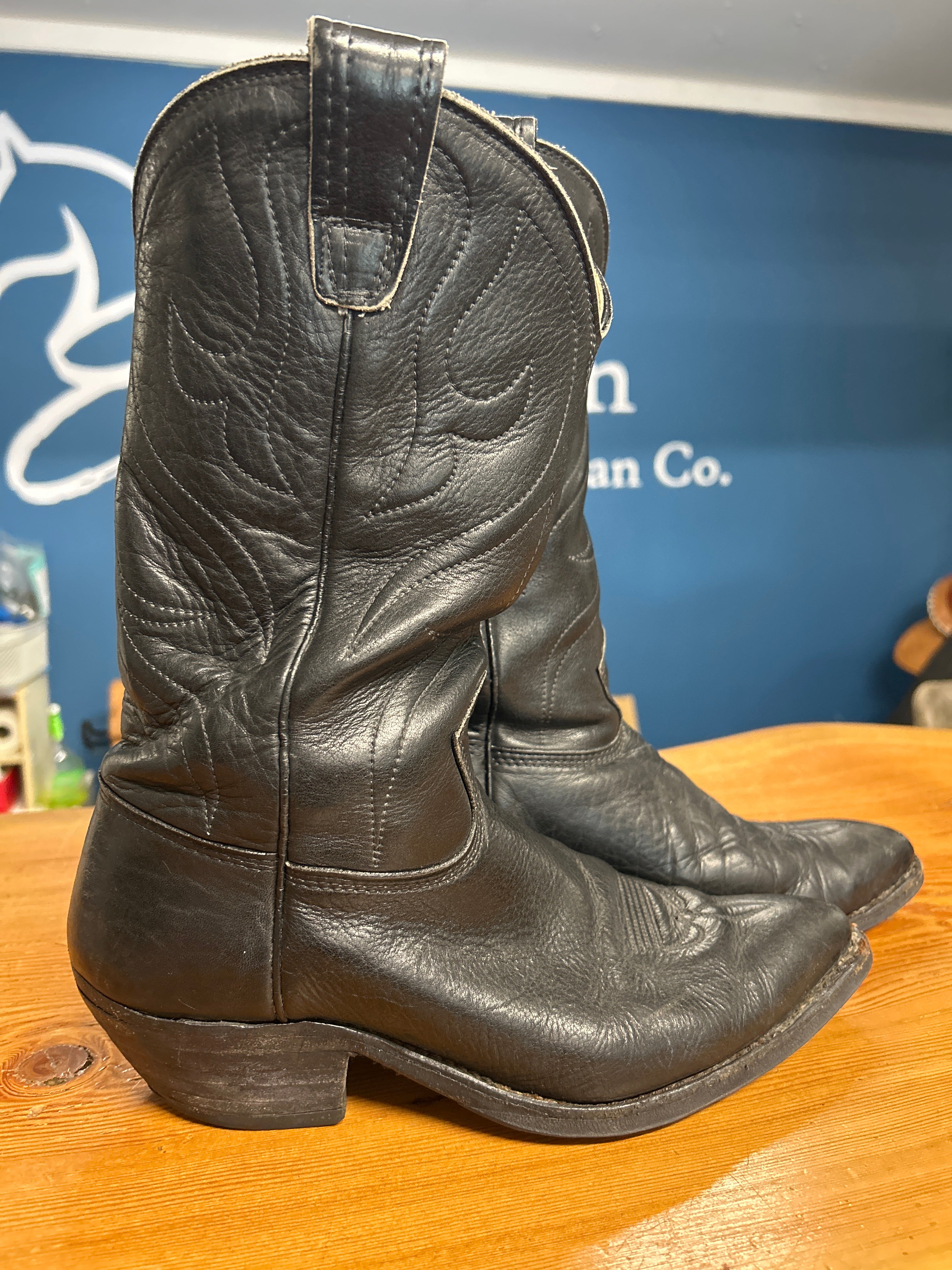 Stewart Boot Company Men's Black Cowboy Boots 10