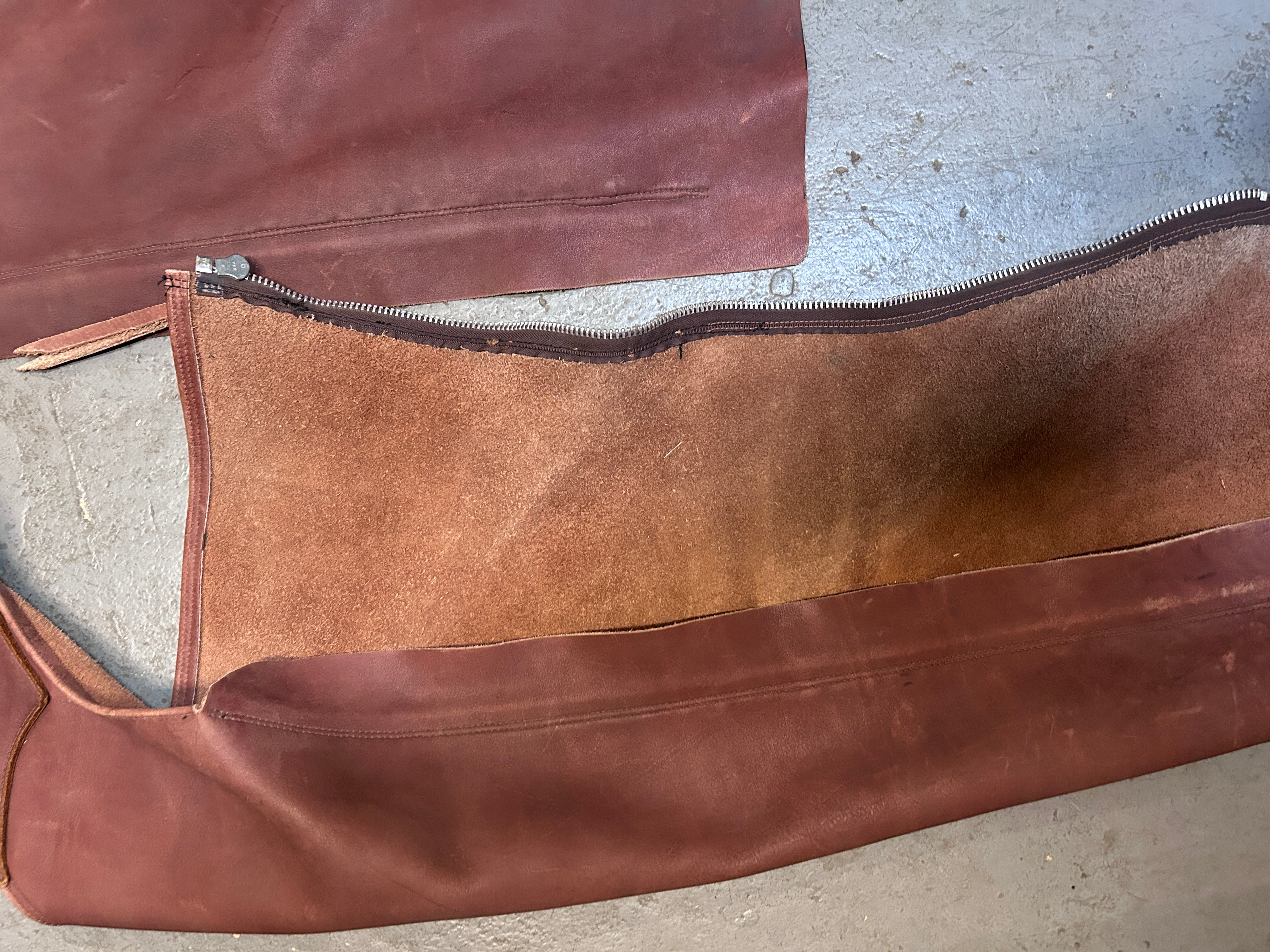 Custom Brown Leather Chaps