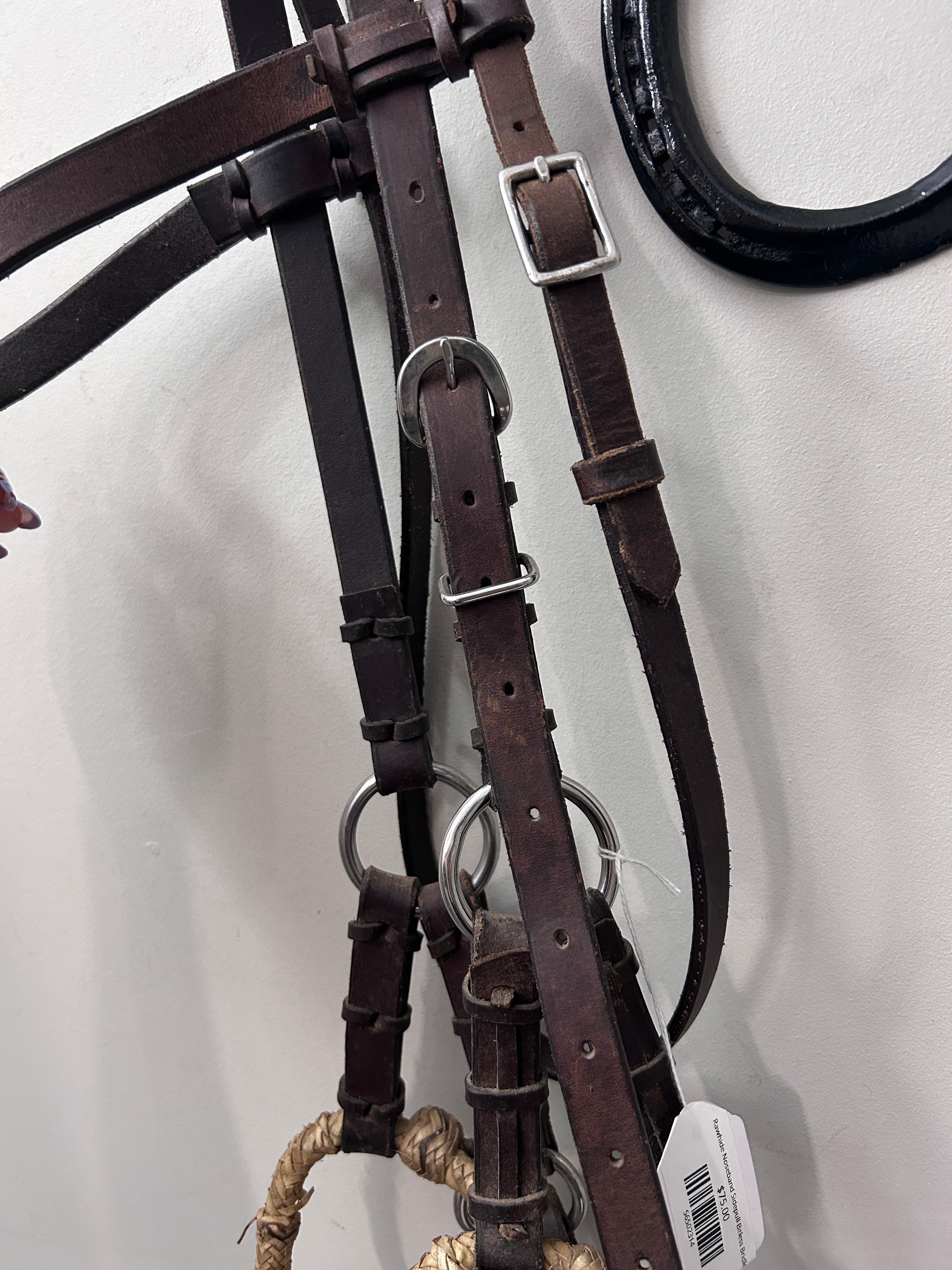 Rawhide Noseband Sidepull Bitless Bridle