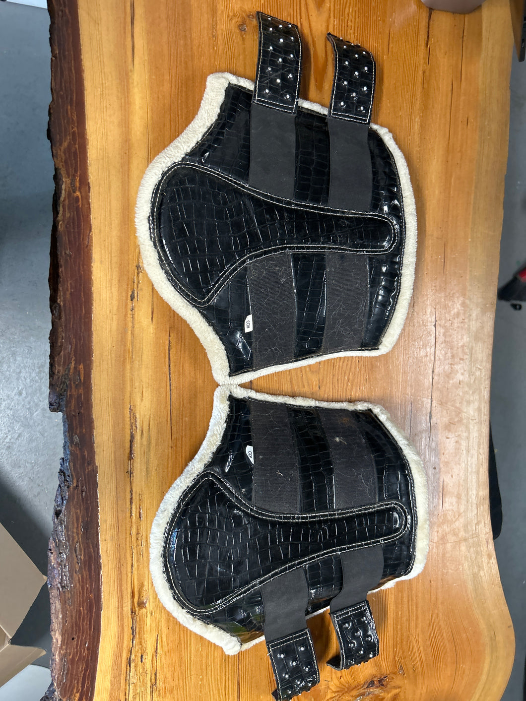 Dressage Black Patent Croc Boots