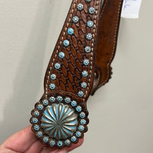 Load image into Gallery viewer, One Ear Western Headstall with Blue Accents
