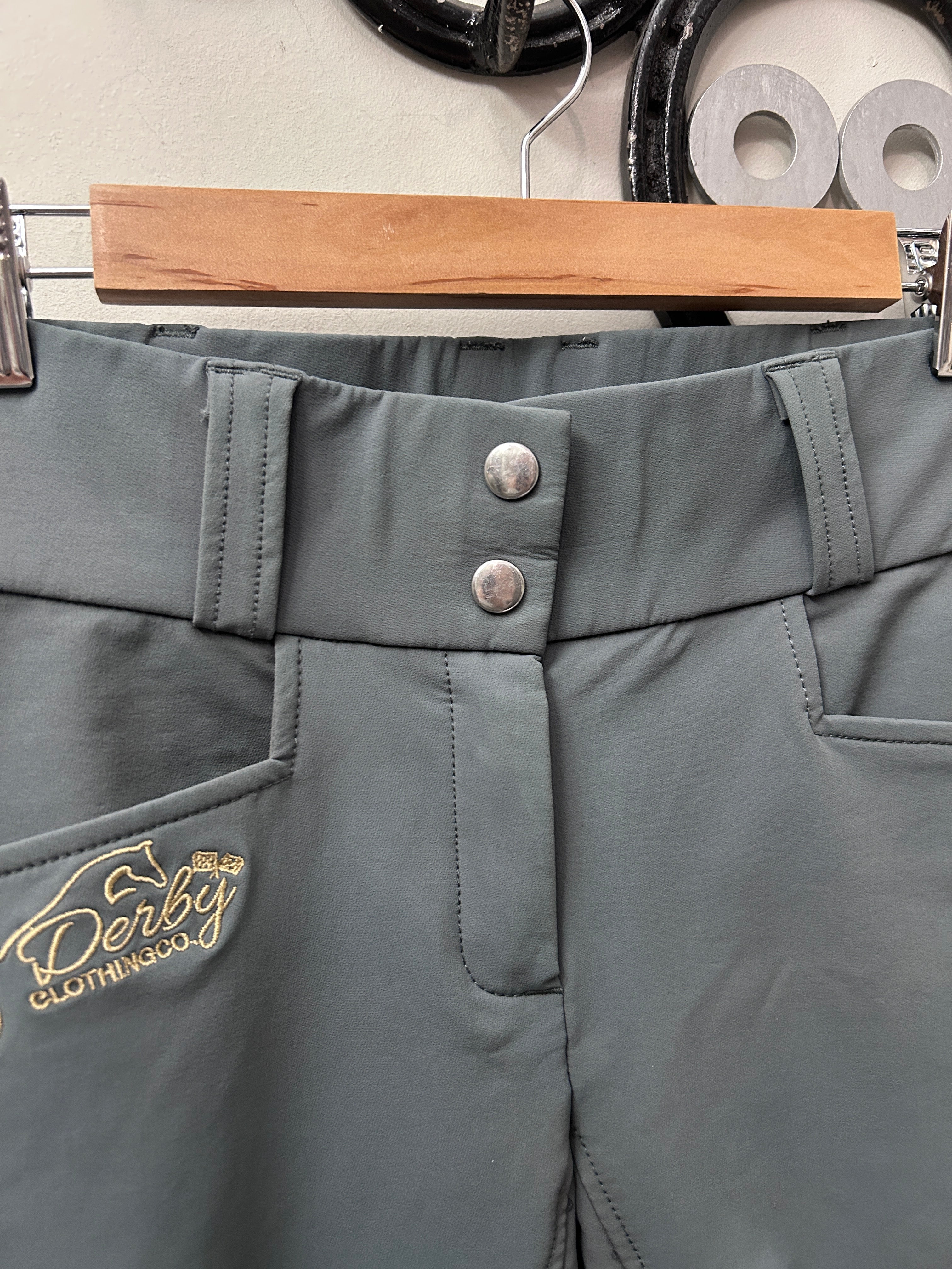 Derby Clothing Full Seat Grey Breeches 24