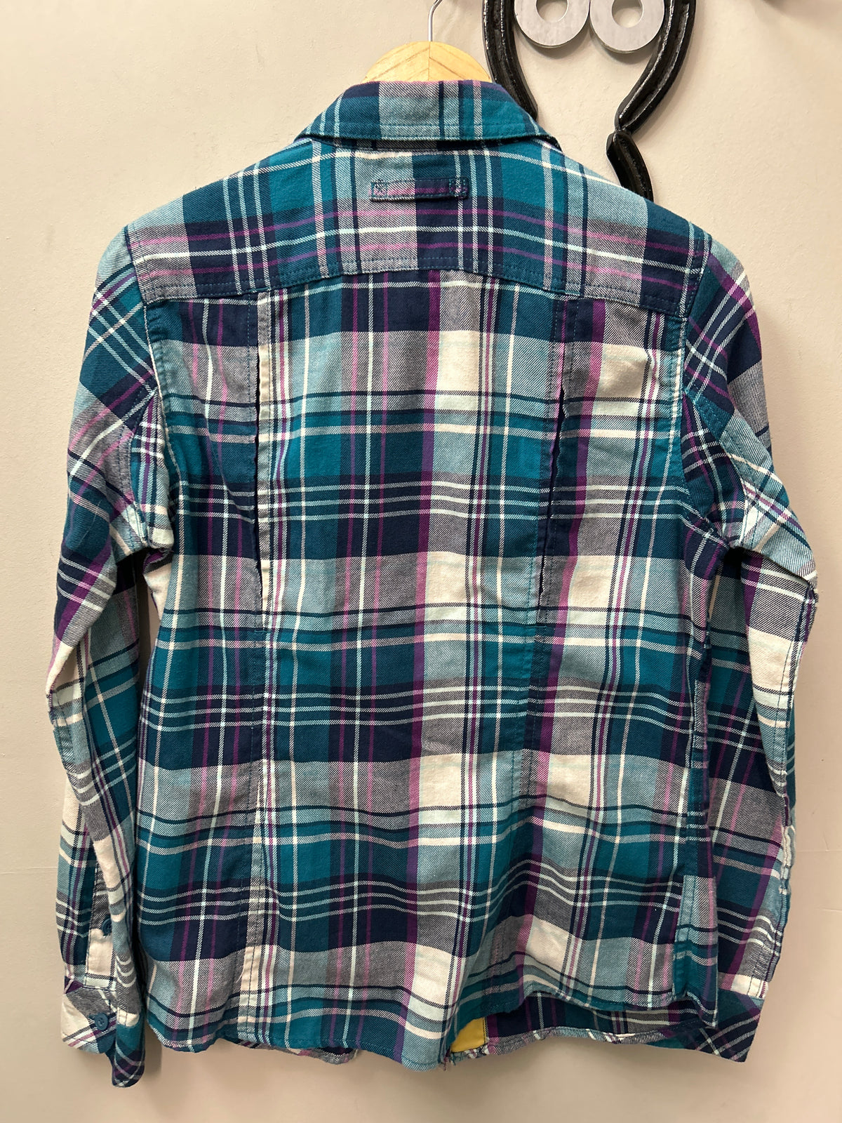 Western Button Blue/Purple/White Shirt Small