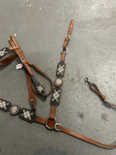 Load image into Gallery viewer, Western Tack Set - Black/Turquoise/Orange
