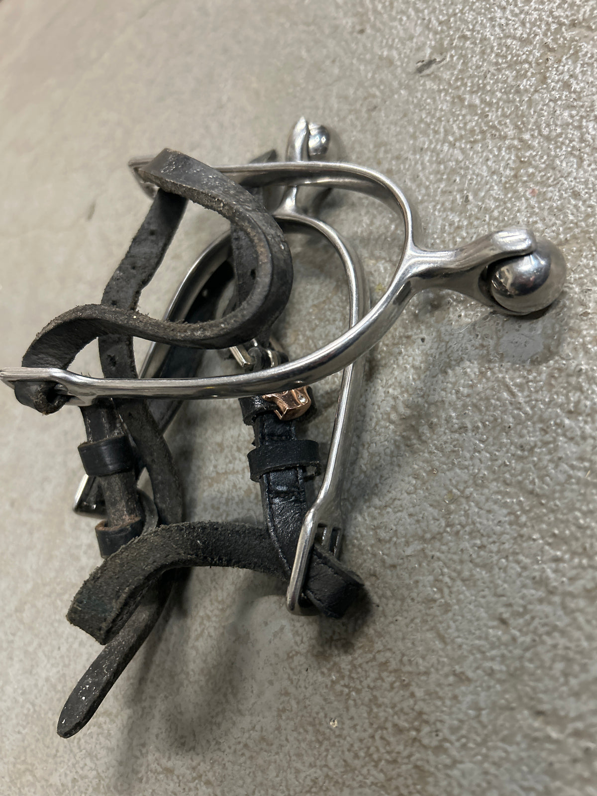 English Roller Ball Spurs with Straps