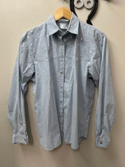 Deborah Murray Light Blue Western Shirt Small