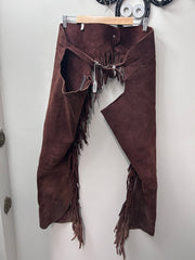 Suede Brown Fringe Full Chaps Small