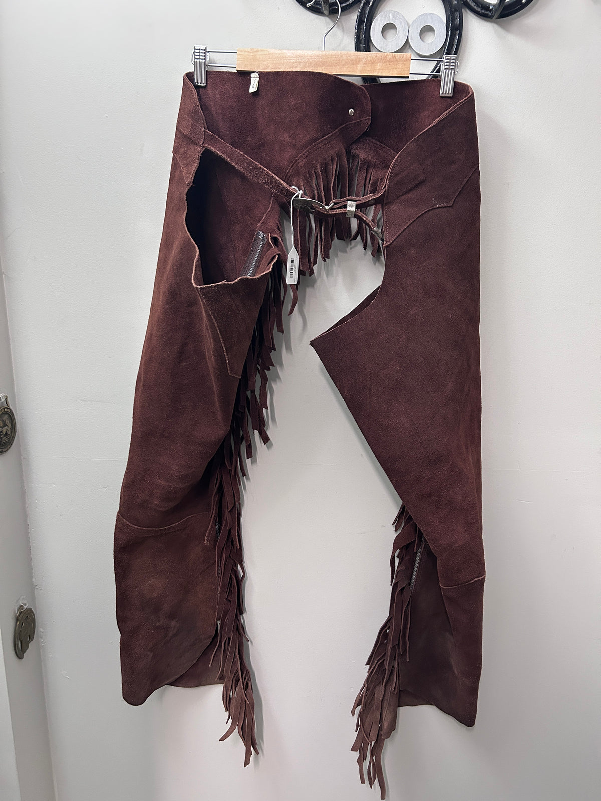 Suede Brown Fringe Full Chaps Small