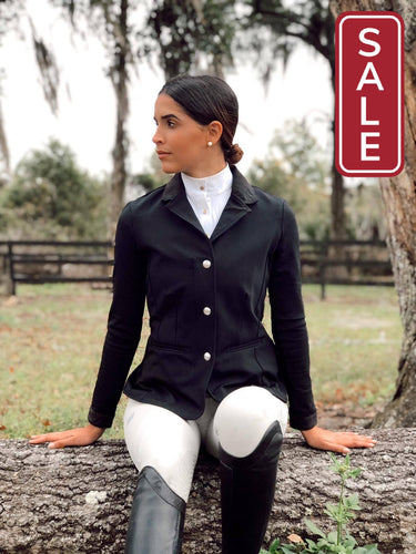 CRINIERE Antionette Riding Competition Coat-Clothing-Consignment-Small Black-Evolution Equestrian Co.