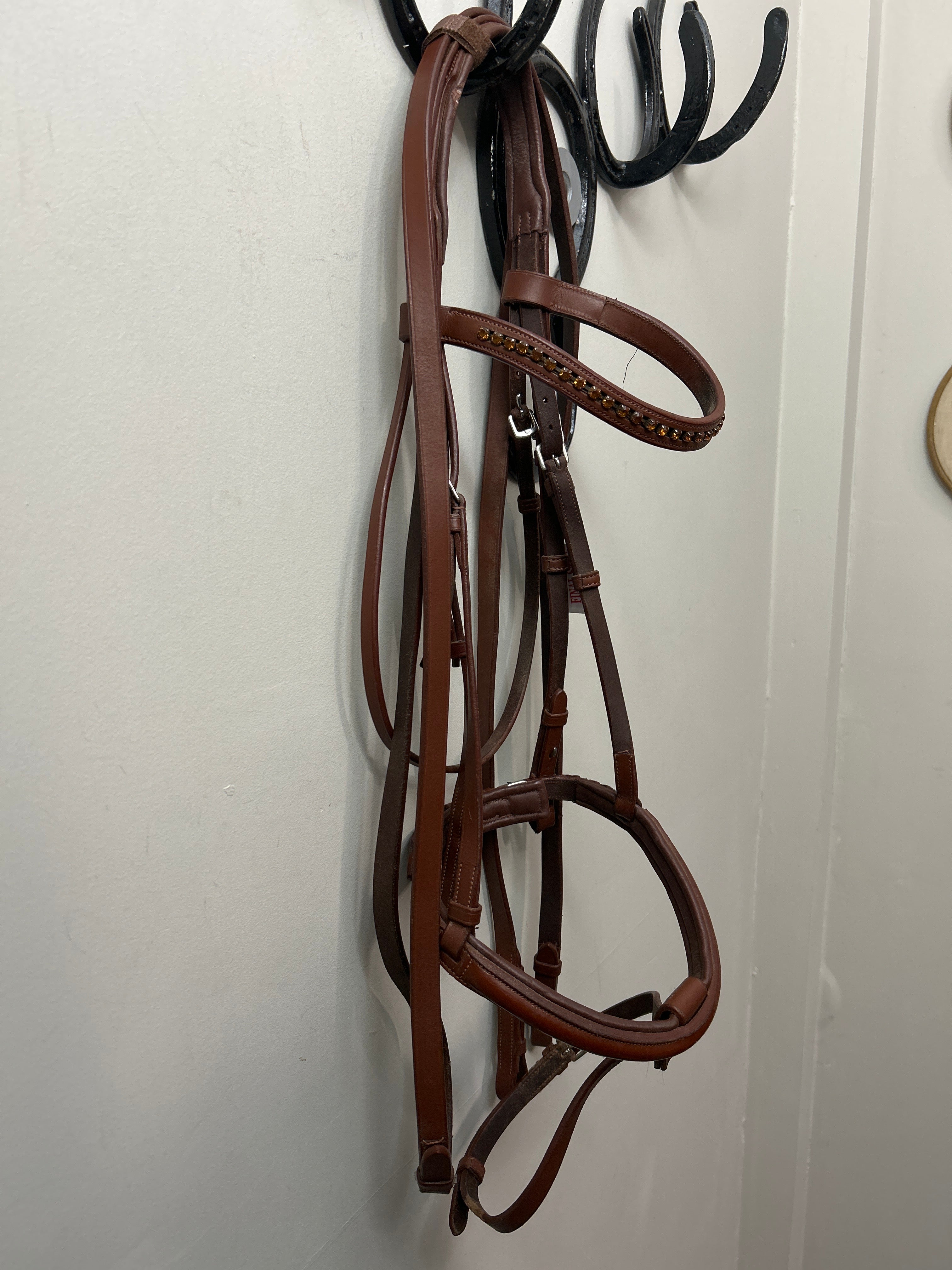 Chestnut English Bridle with Reins-Bridle-Consignment-Evolution Equestrian Co.
