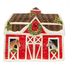 Load image into Gallery viewer, Certified International - Christmas on the Farm 3-D Barn Cookie Jar 10 in-Certified International-Evolution Equestrian Co.
