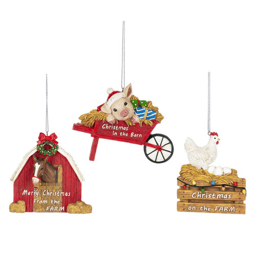 Christmas on the Farm Ornaments-Christmas-Can Pro Equestrian Supply-Pig-Evolution Equestrian Co.