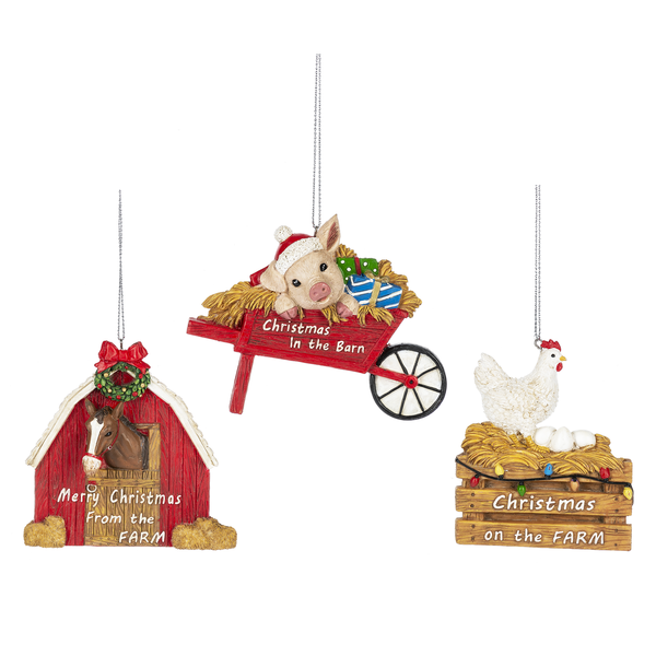 Christmas on the Farm Ornaments-Christmas-Can Pro Equestrian Supply-Pig-Evolution Equestrian Co.
