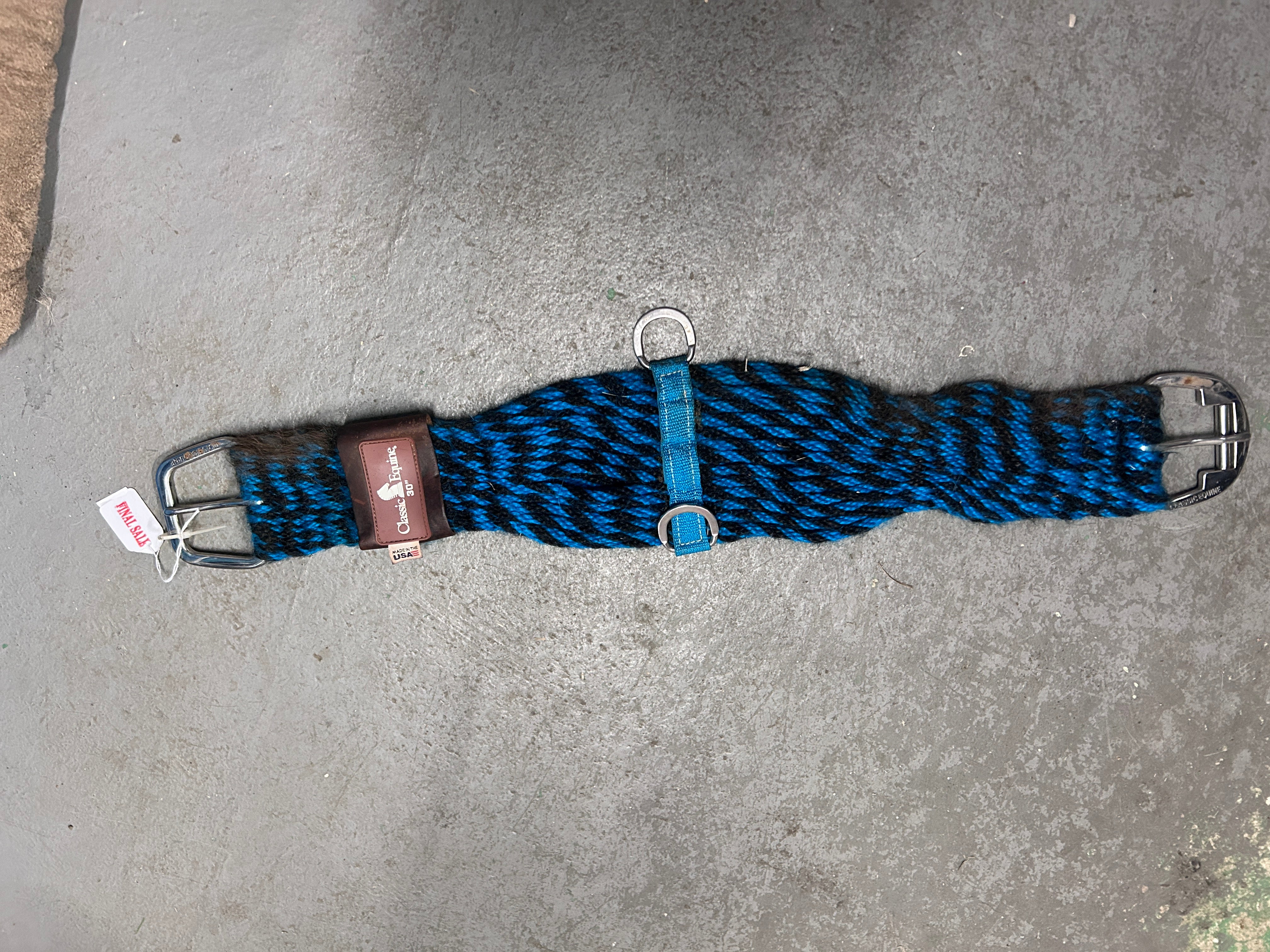 Classic Equine Blue Mohair Cinch 30"-Western Cinch-Consignment-Evolution Equestrian Co.