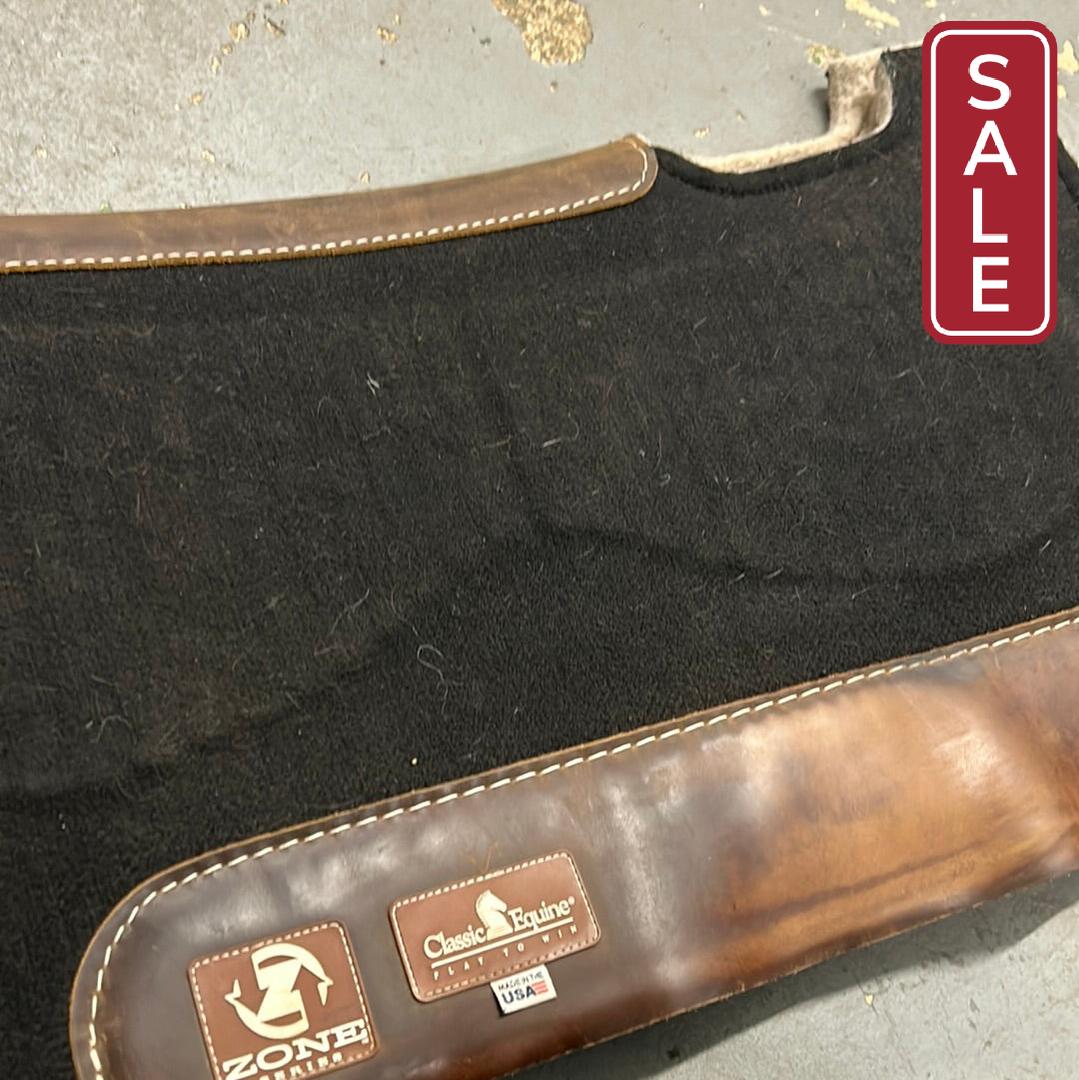 Classic Equine Zone Suede Top Black Saddle Pad-Western Saddle Pad-Consignment-Evolution Equestrian Co.