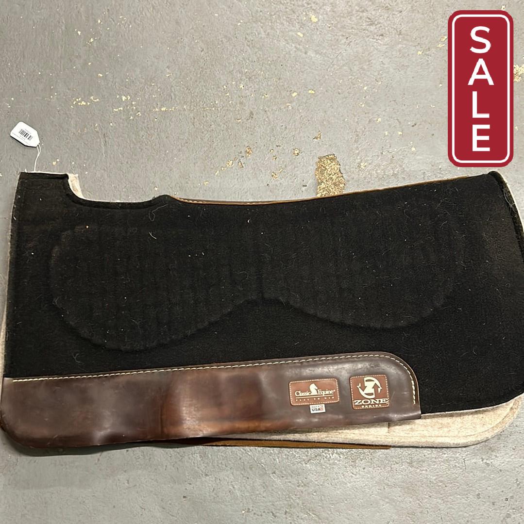 Classic Equine Zone Suede Top Black Saddle Pad-Western Saddle Pad-Consignment-Evolution Equestrian Co.