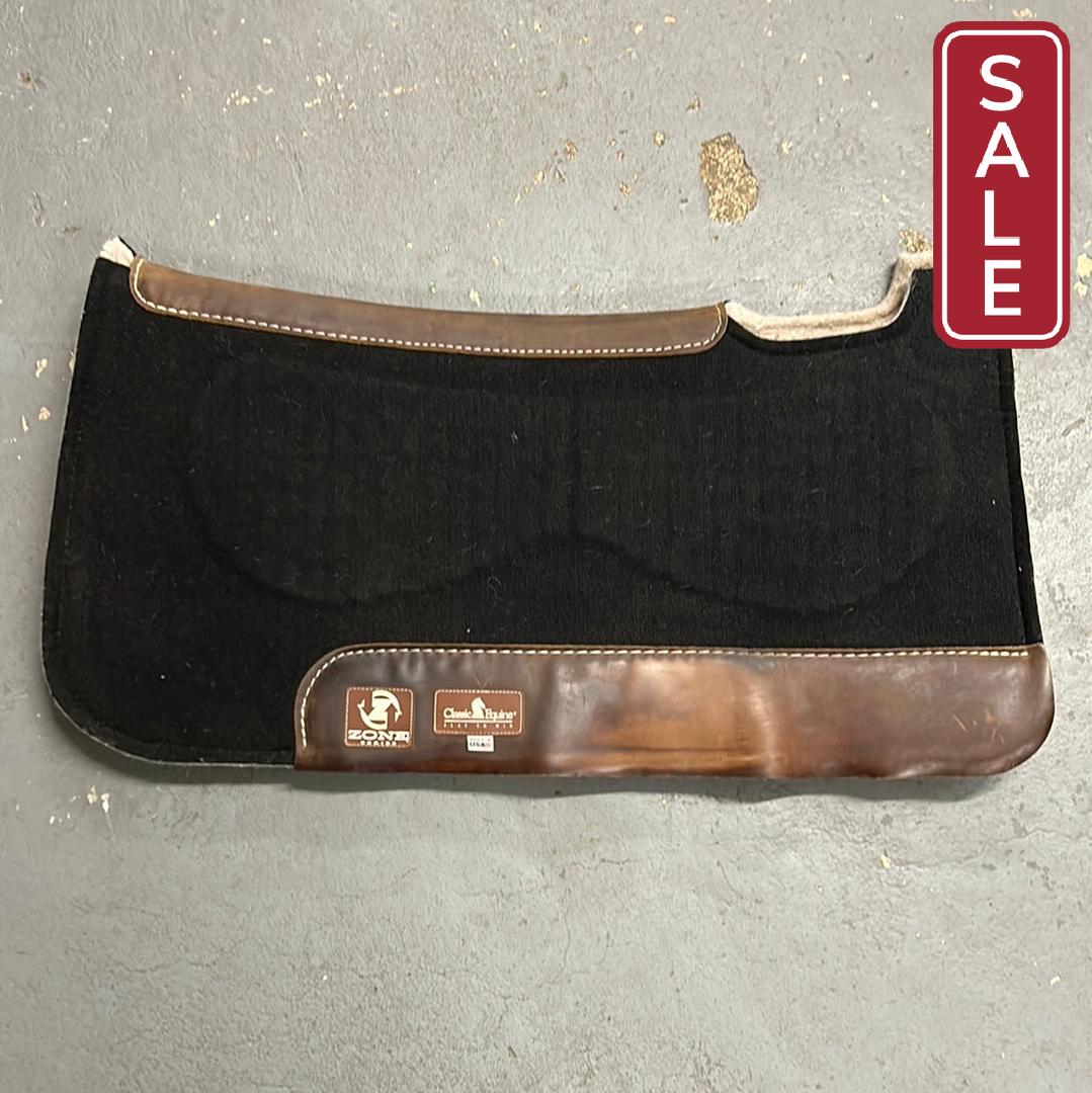Classic Equine Zone Suede Top Black Saddle Pad-Western Saddle Pad-Consignment-Evolution Equestrian Co.