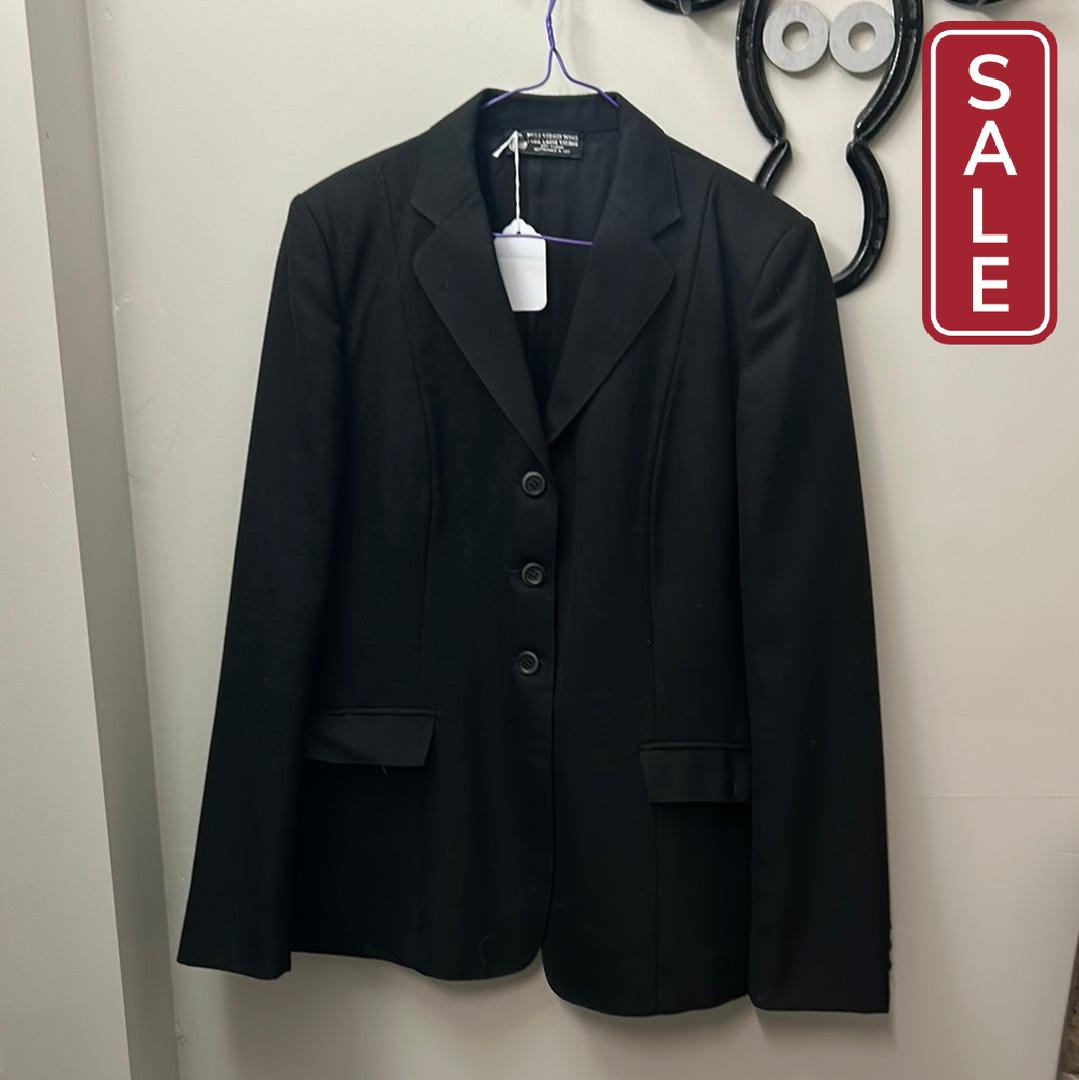 Classic Wool Black Show Jacket Ladies Large-Riding Clothes-Consignment-Evolution Equestrian Co.