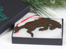 Load image into Gallery viewer, Classy Equine Bay Tobiano Bucking Rodeo Christmas Ranch Horse Ornament-Christmas-Classy Equine-Evolution Equestrian Co.
