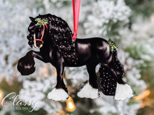 Load image into Gallery viewer, Classy Equine Black Gypsy Horse Christmas Ornament - Eclipse

