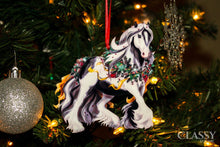 Load image into Gallery viewer, Classy Equine Tobiano Gypsy Vanner Horse Christmas Ornament

