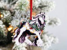 Load image into Gallery viewer, Classy Equine Tobiano Gypsy Vanner Horse Christmas Ornament
