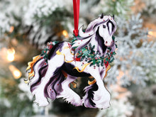 Load image into Gallery viewer, Classy Equine Tobiano Gypsy Vanner Horse Christmas Ornament
