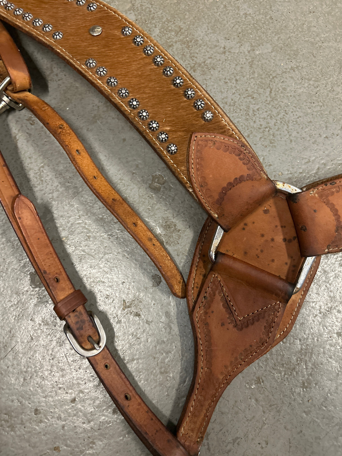 Cowhide Western Breastplate-Western Tack-Consignment-Evolution Equestrian Co.