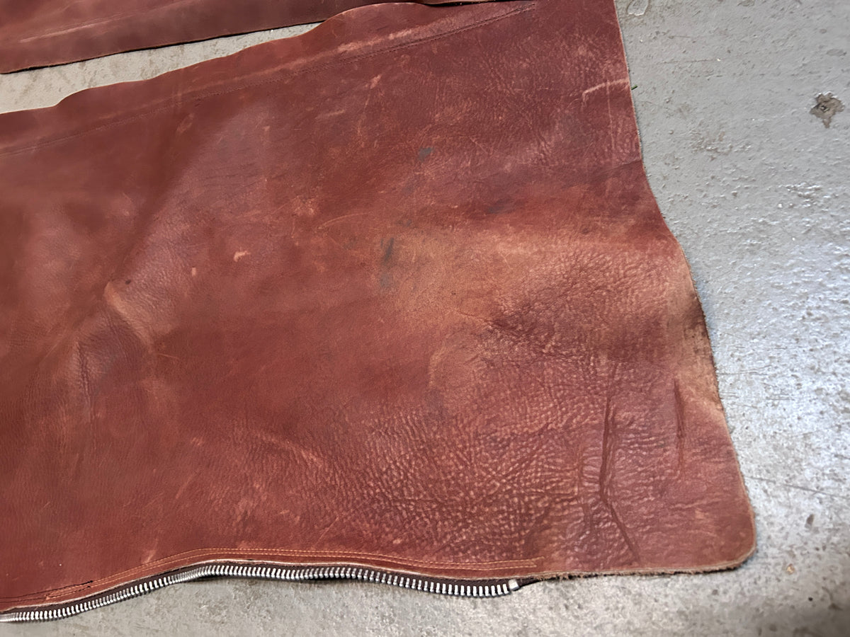 Custom Brown Leather Chaps-Chaps-Consignment-Evolution Equestrian Co.