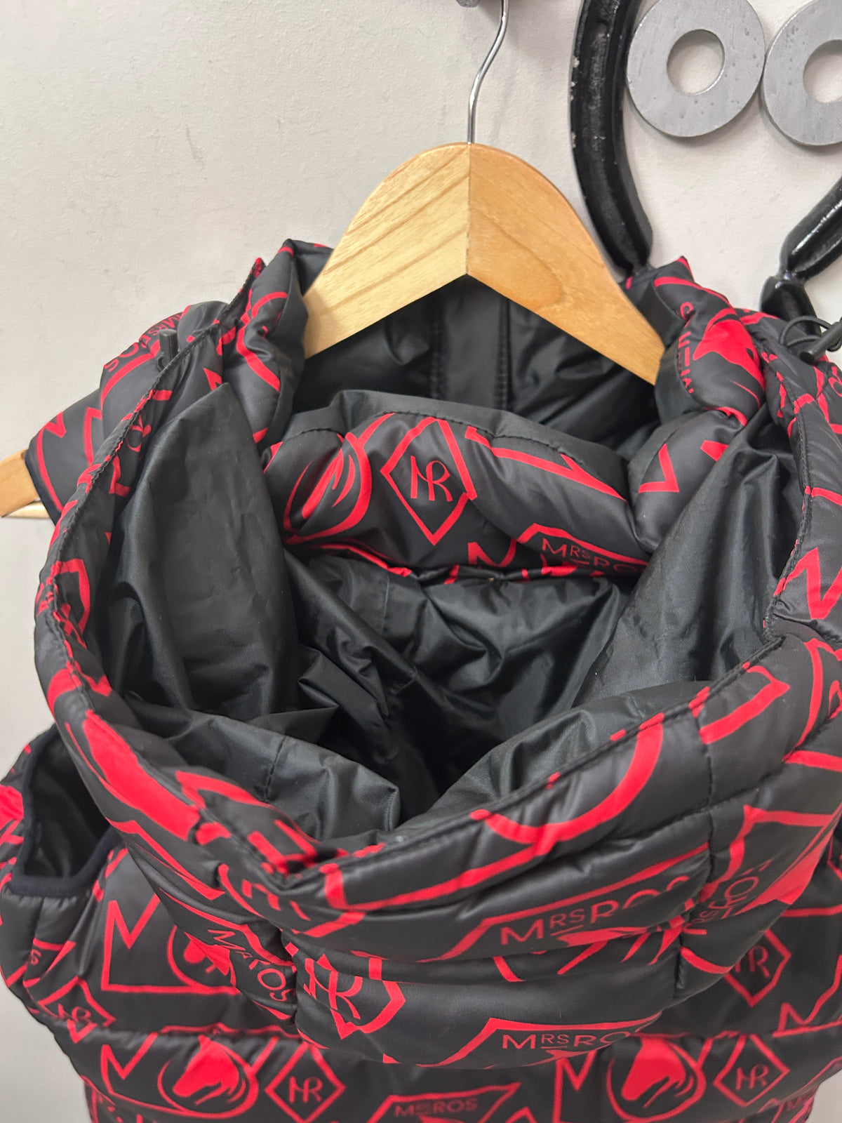 Mrs. Ros Equestrian Black and Red Vest Large