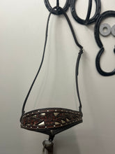 Load image into Gallery viewer, Western Headstall and Tie Down with Silver Floral Overlay
