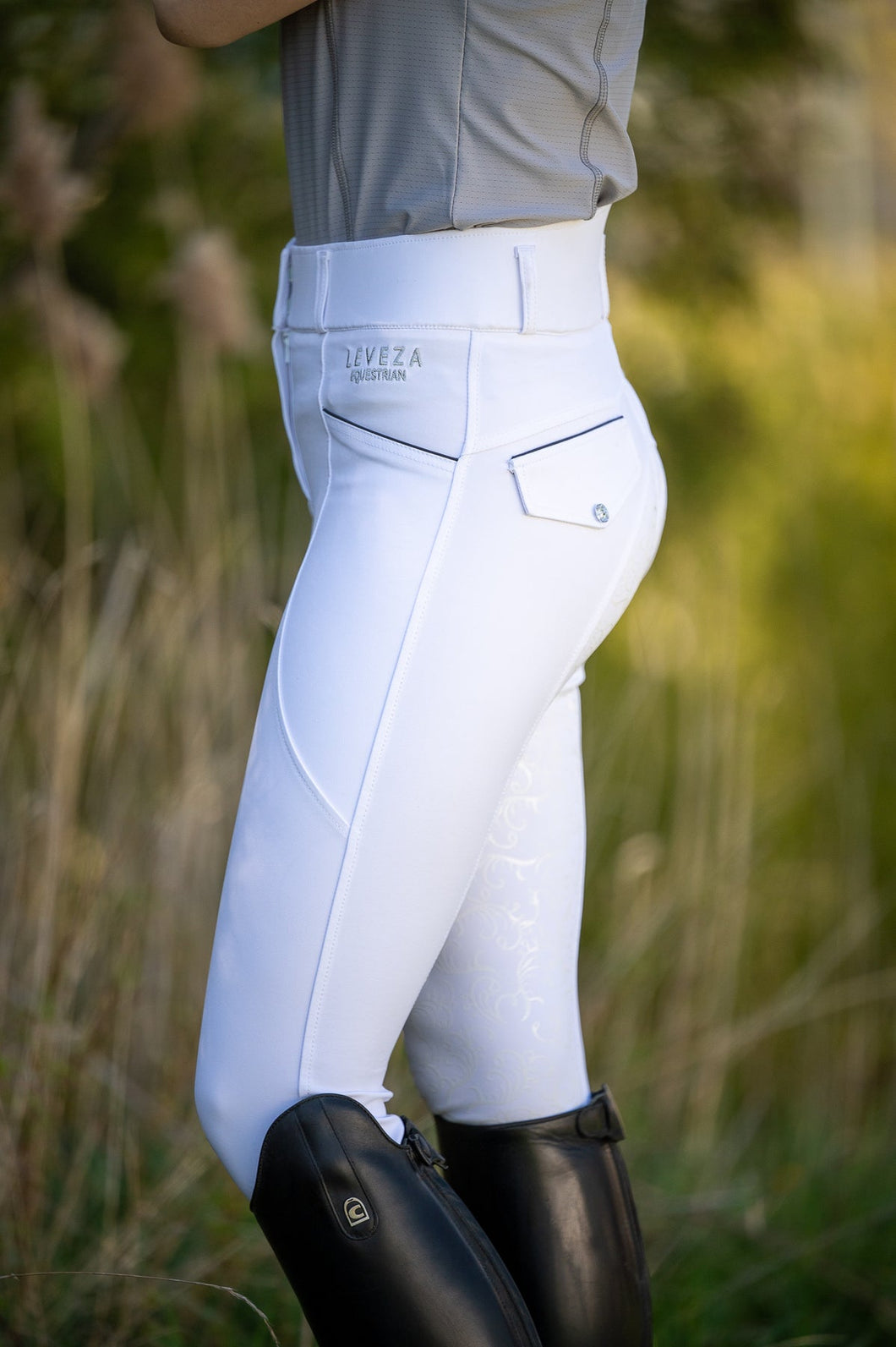 Leveza White Full Seat Breeches 38