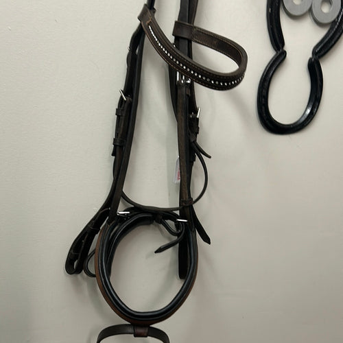 Dark Brown Dressage Schooling Bridle-Bridle-Consignment-Evolution Equestrian Co.