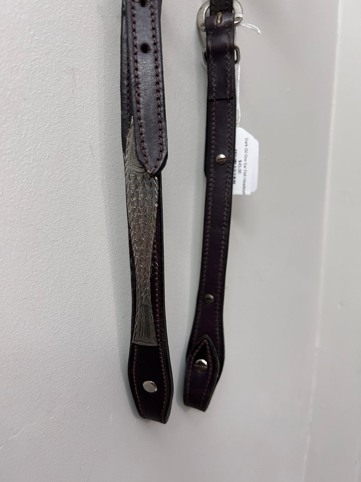Dark Oil One Ear Fish Headstall-Western Headstall-Consignment-Evolution Equestrian Co.