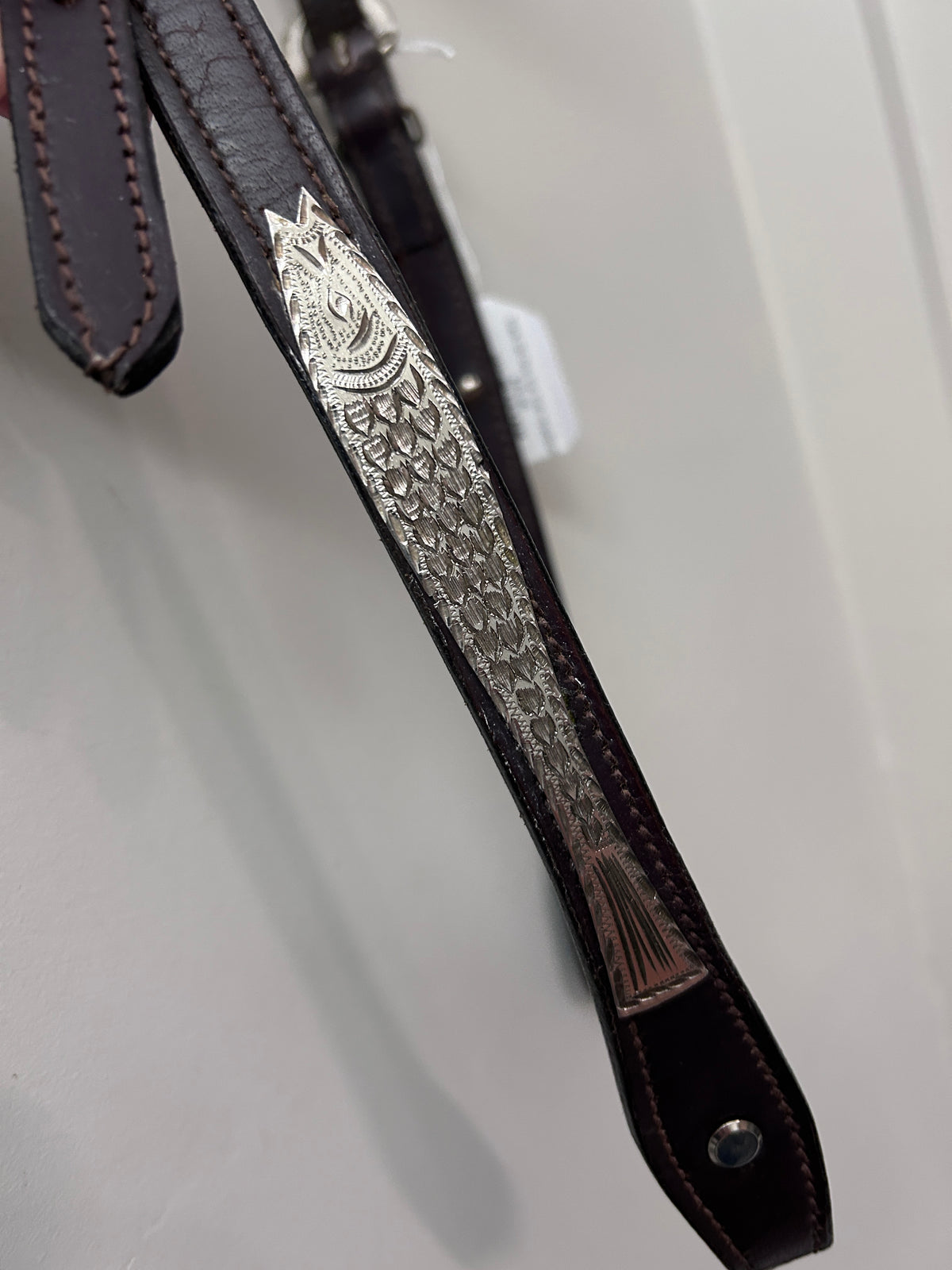 Dark Oil One Ear Fish Headstall-Western Headstall-Consignment-Evolution Equestrian Co.