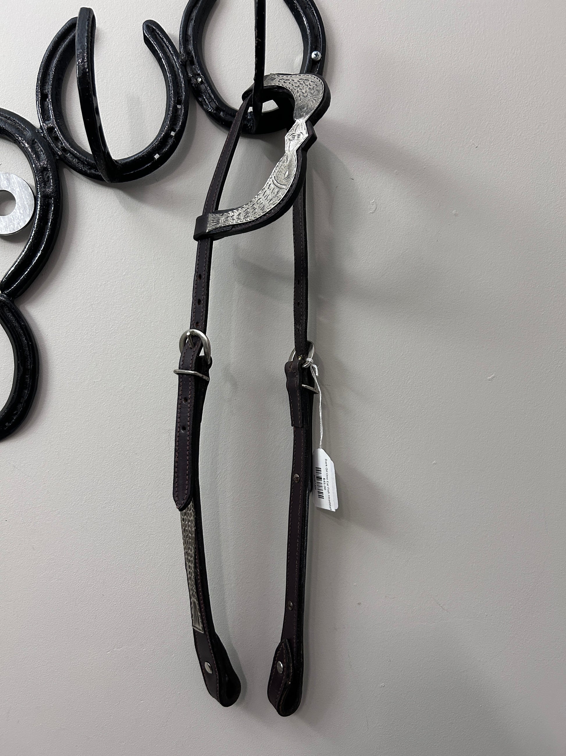 Dark Oil One Ear Fish Headstall-Western Headstall-Consignment-Evolution Equestrian Co.