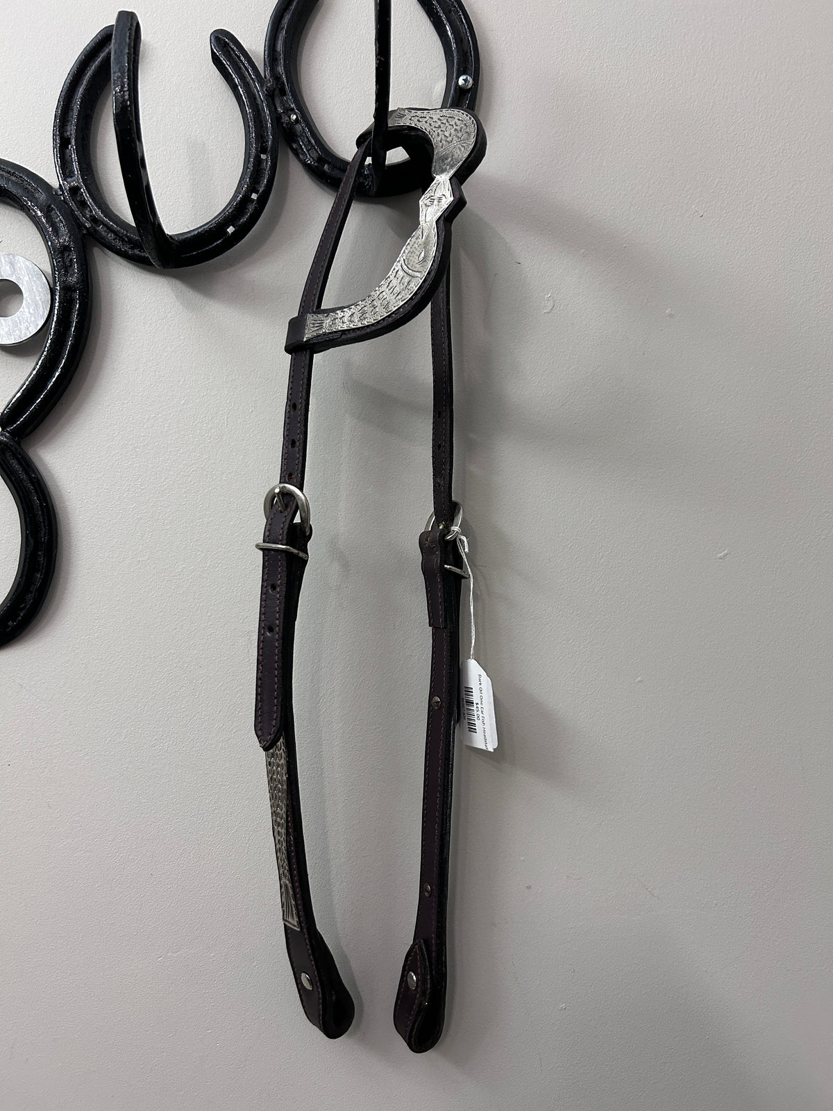 Dark Oil One Ear Fish Headstall-Western Headstall-Consignment-Evolution Equestrian Co.
