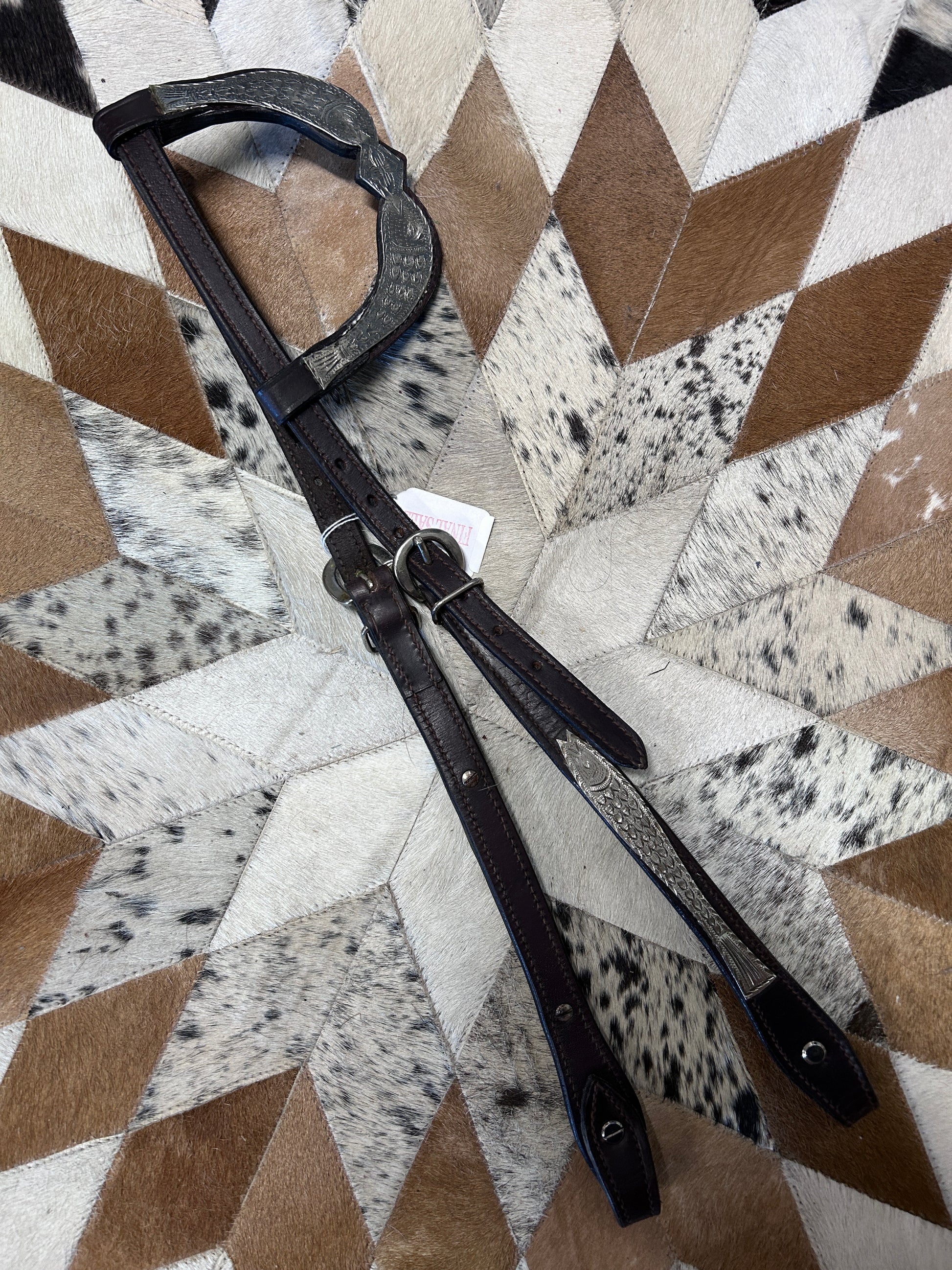 Dark Oil One Ear Fish Headstall-Western Headstall-Consignment-Evolution Equestrian Co.
