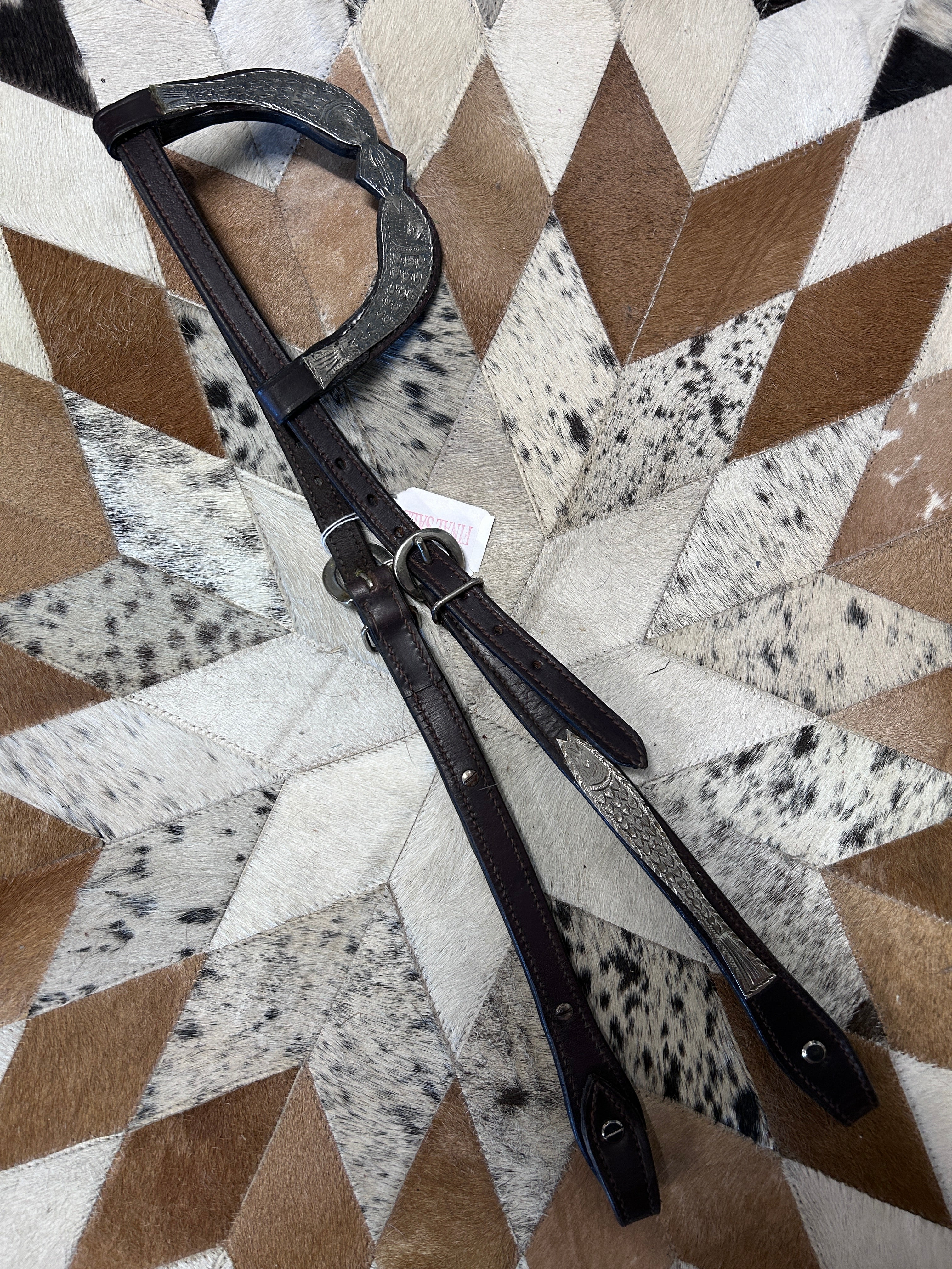 Dark Oil One Ear Fish Headstall-Western Headstall-Consignment-Evolution Equestrian Co.