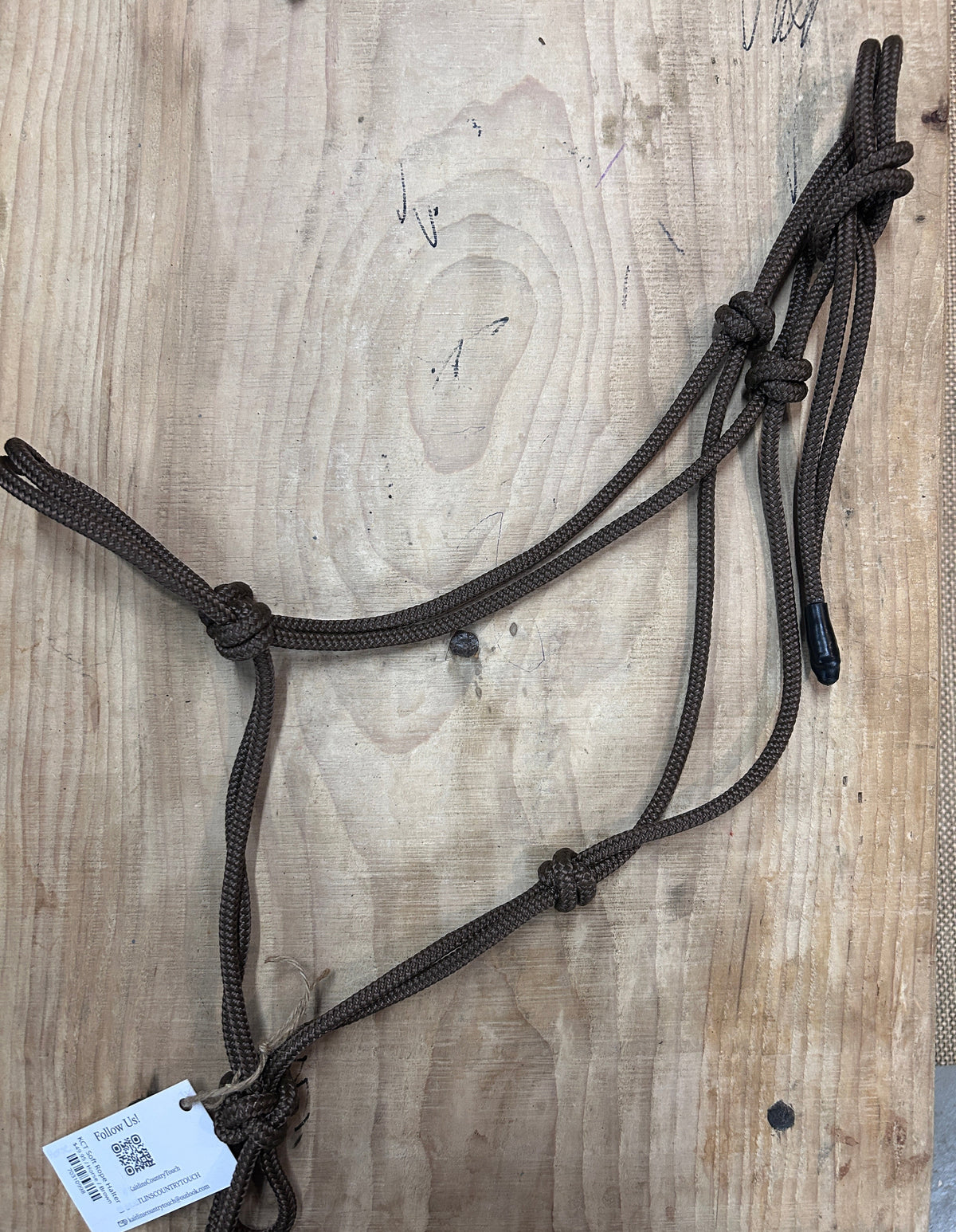 Soft Dark Brown Rope Halter for Horsemanship and Groundwork with horses
