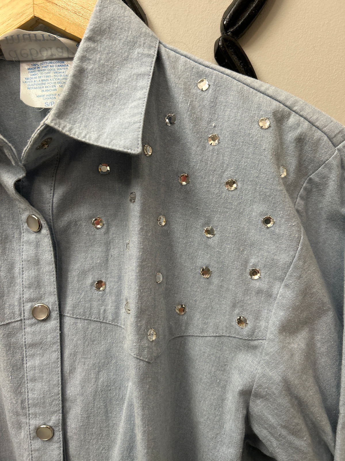 Deborah Murray Light Blue Western Shirt Small-Western Shirt-Consignment-Evolution Equestrian Co.