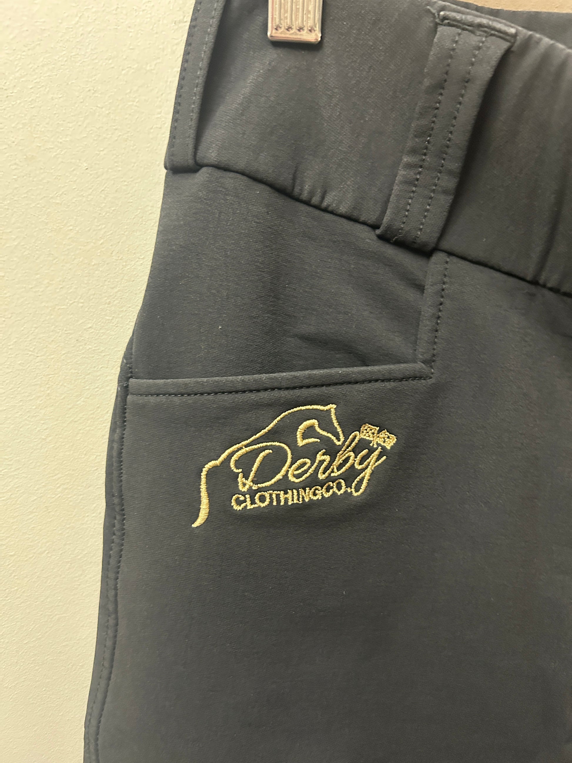 Derby Black Side Zip Breeches 26-Breeches-Consignment-Evolution Equestrian Co.