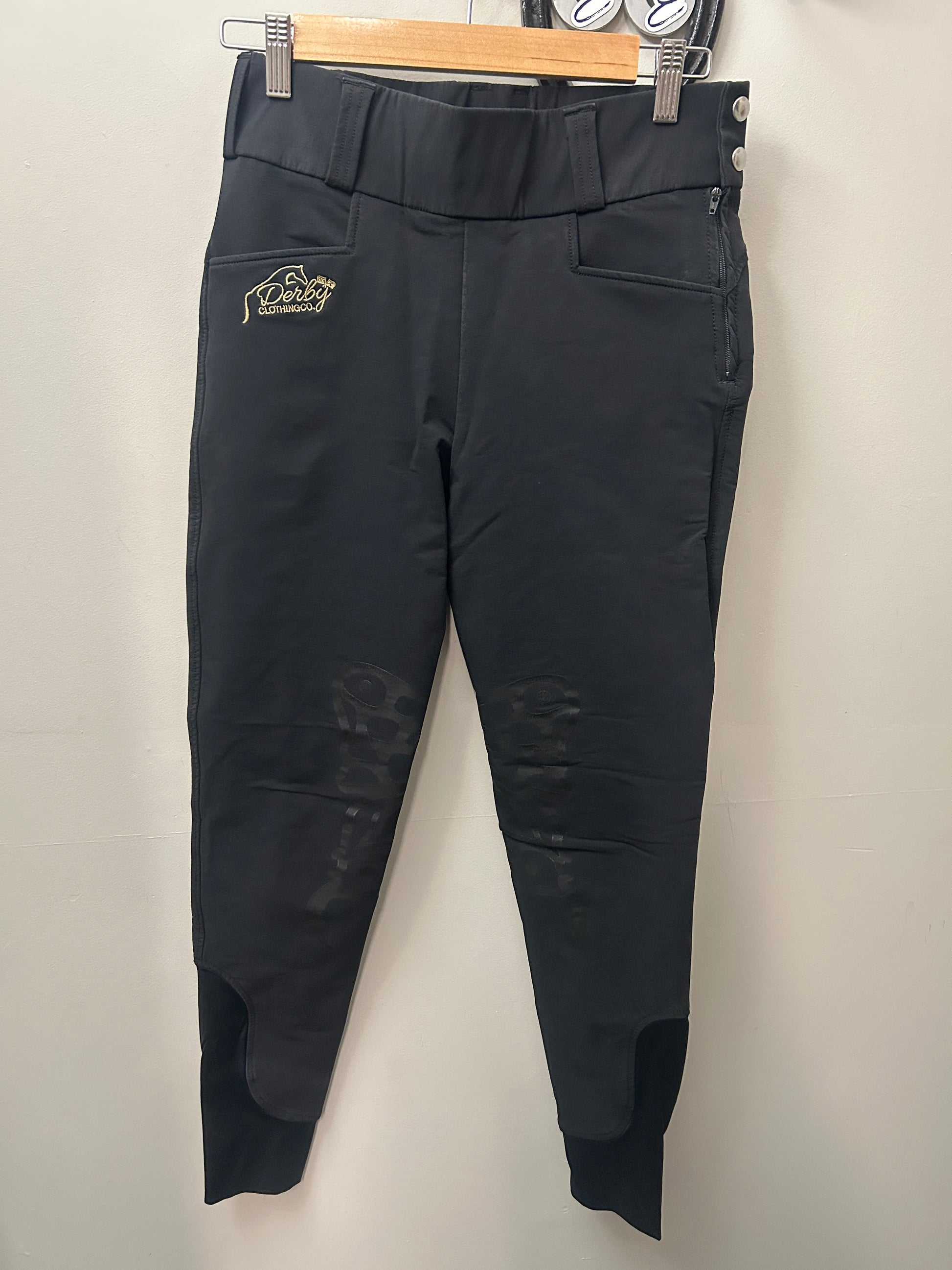 Derby Black Side Zip Breeches 26-Breeches-Consignment-Evolution Equestrian Co.