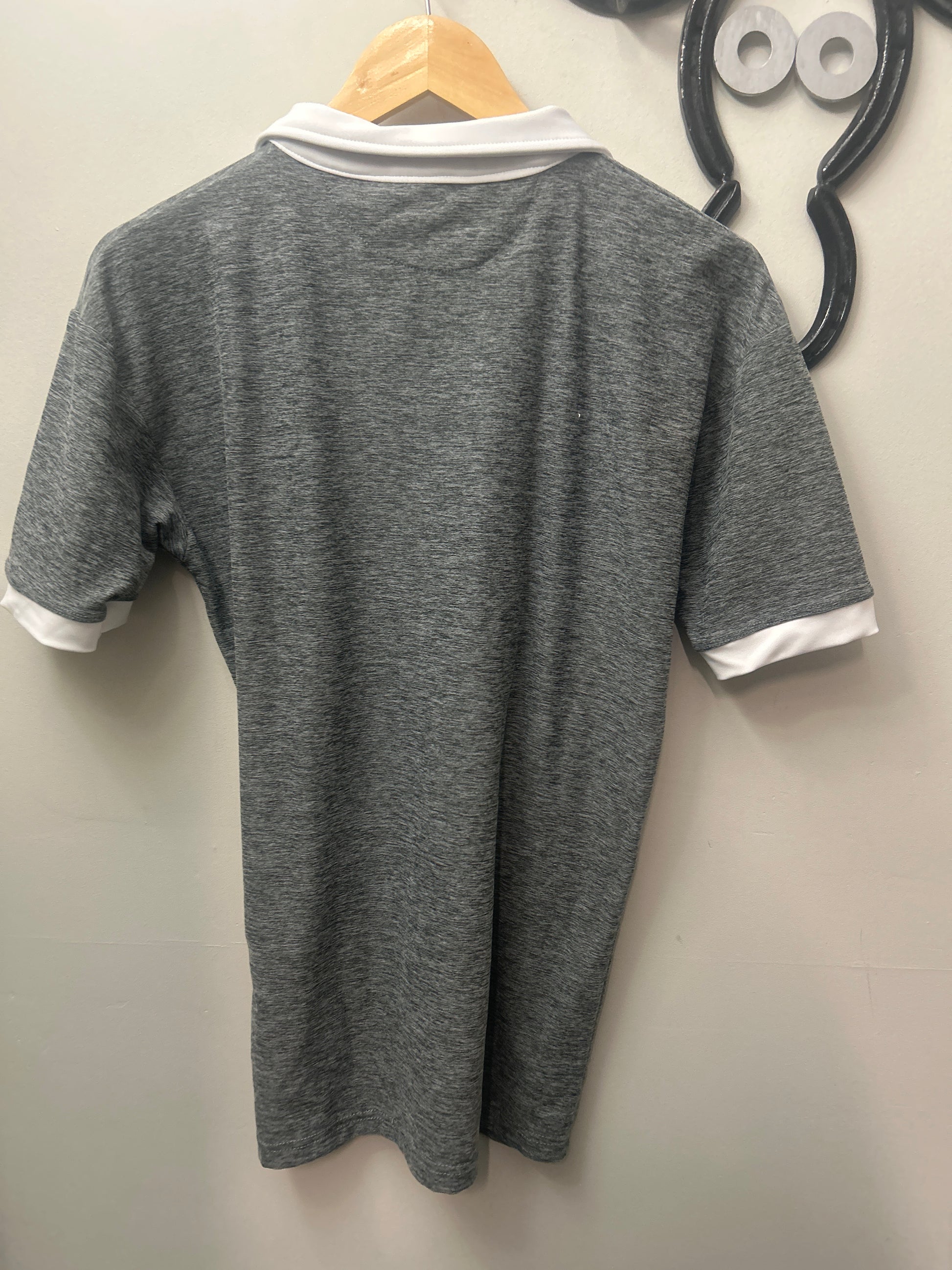 Derby Clothing Grey Show Shirt Large-Riding Shirts-Consignment-Evolution Equestrian Co.