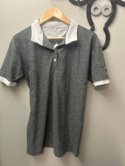Derby Clothing Grey Show Shirt Large-Riding Shirts-Consignment-Evolution Equestrian Co.