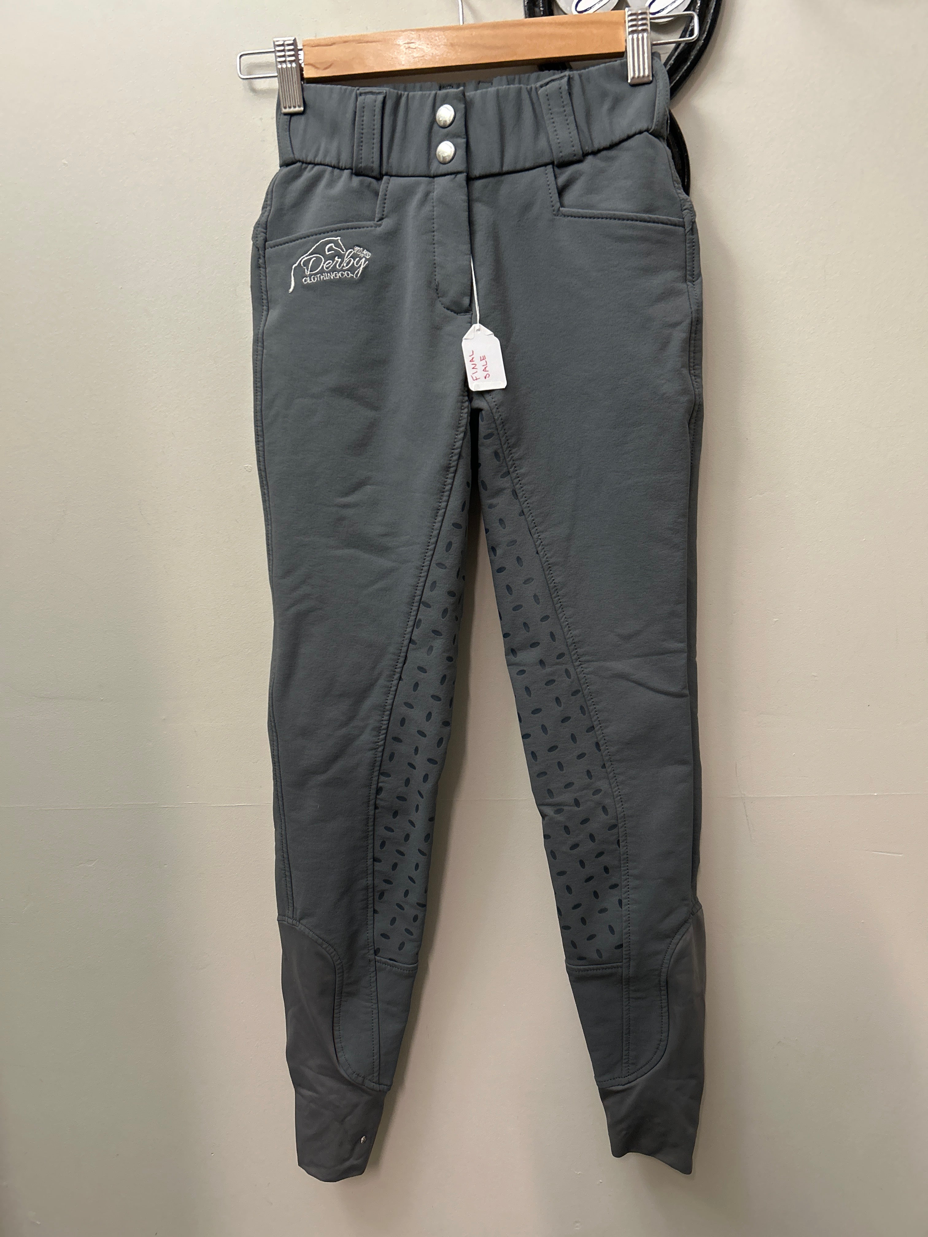 Derby Grey Full Seat Breeches 20-Breeches-Consignment-Evolution Equestrian Co.