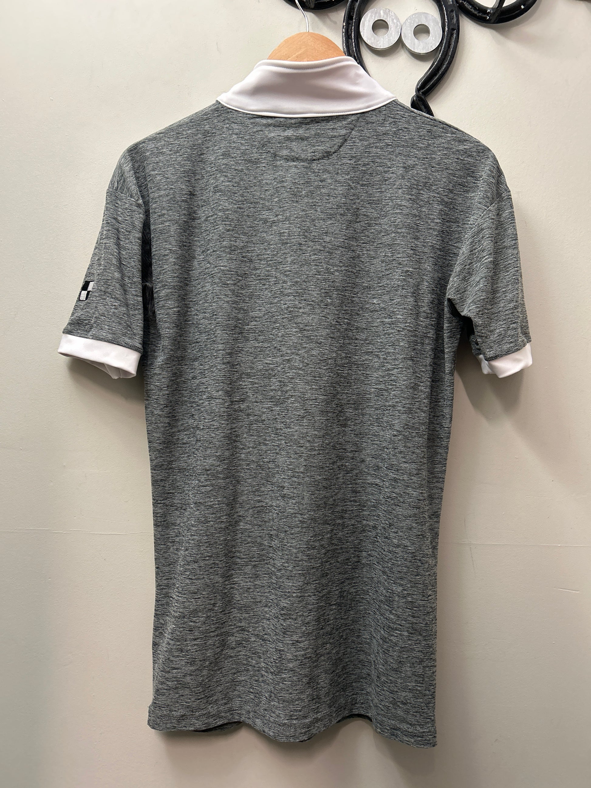 Derby Grey Show Shirt Large-Riding Shirts-Consignment-Evolution Equestrian Co.