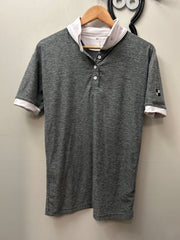 Derby Grey Show Shirt Large-Riding Shirts-Consignment-Evolution Equestrian Co.